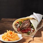 Lamb Kebab with Fries